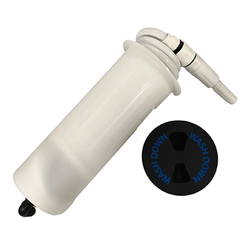 Washdown Station -Black Deck Plate Blue Hose Straight Nozzle