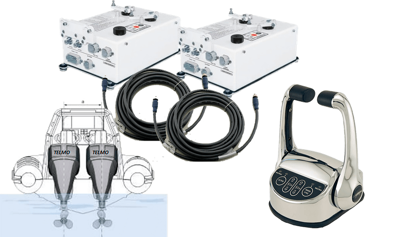 Glendinning kit for outboard, 2 motorer, 12V