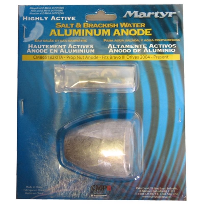 Bravo 3 (03-) prop anode med bolt, Alu 865182, CM865182KITA