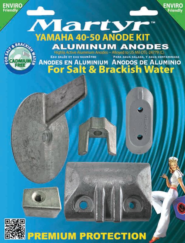 Anodesett Yamaha 40-50, Alu