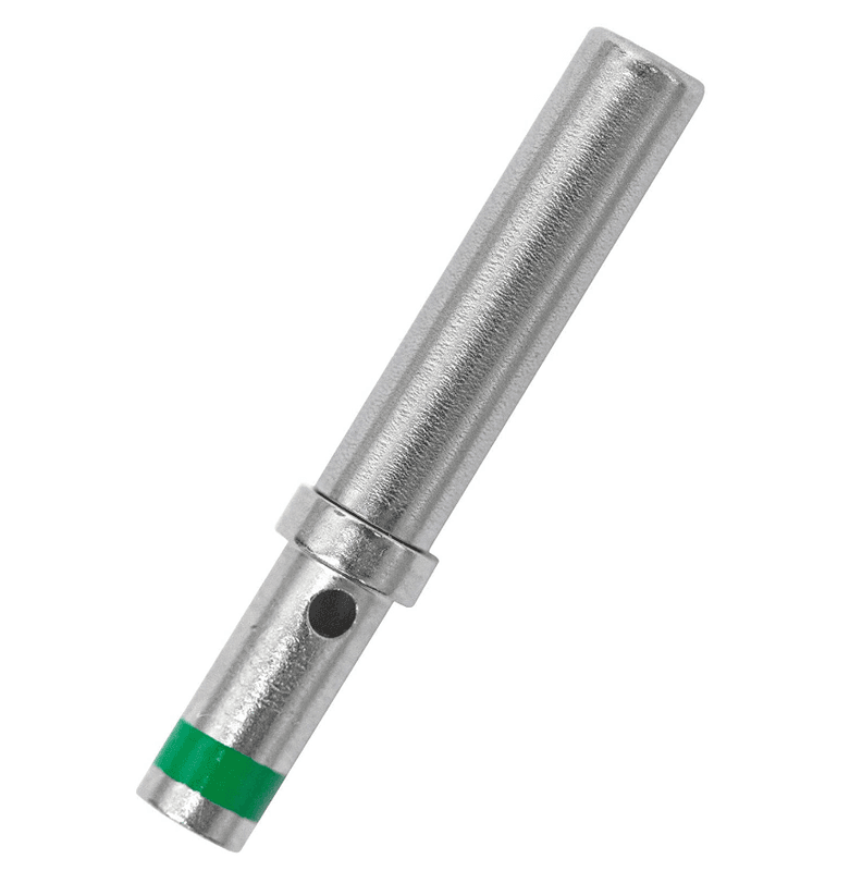 DT Male Female Pin, Nickel, w/ green brand (14-16AWG) -10stk