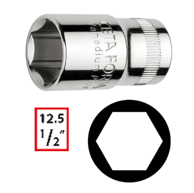 Hovedbilde 1/2'' Pipe, 8 mm, 6-kant