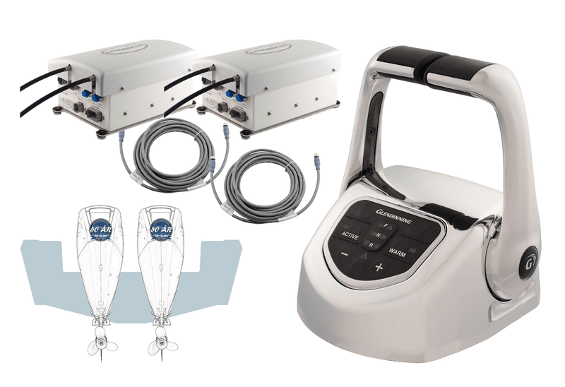 Glendinning Genesys Kit, 2 Utenbordsmotorer, Krom-Trim-12V